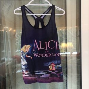 Alice in Wonderland racer back tank top